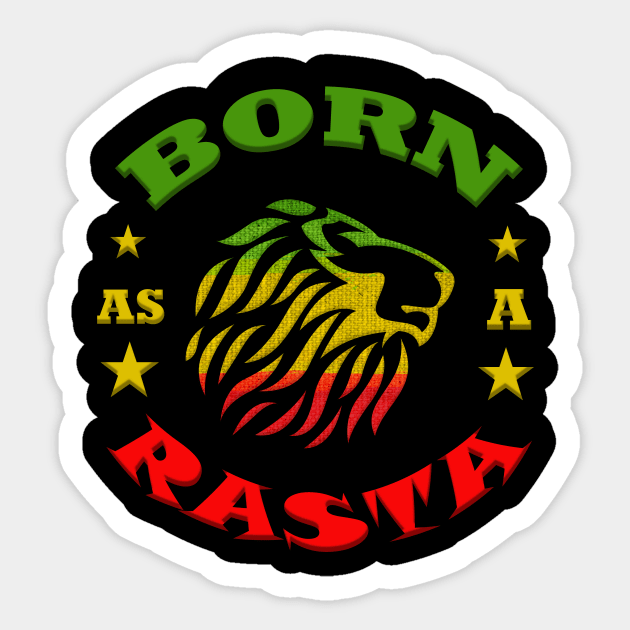 Born as a Rasta, Judah Lion Sticker by alzo